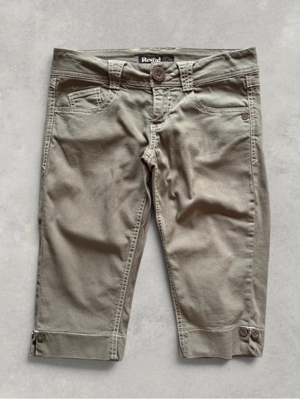 Rewind Green Cropped Capri Pants Size 30W